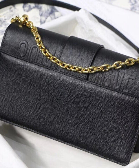 Christian Dior 30 Montaigne Chain Bag Leather Black